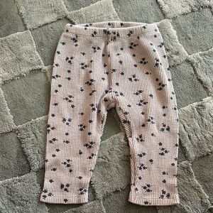 Zara Kids' Cream and Black Patterned Leggings